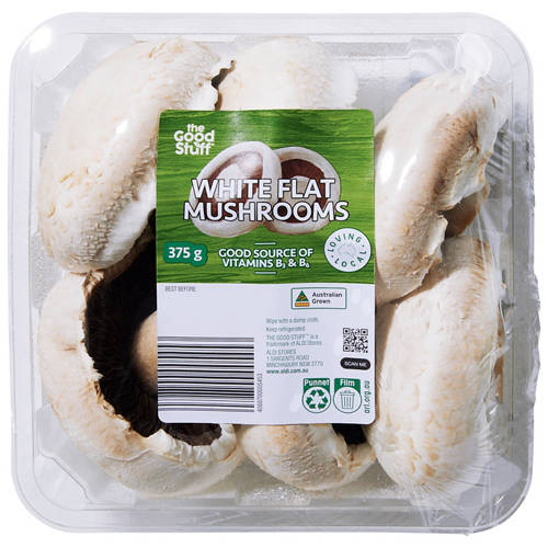 White Flat Mushrooms 375g